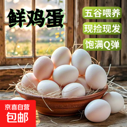 京喜加 现捡现发正宗农家鲜鸡蛋30枚营养溏心蛋生鲜买菜早餐40g左右包邮 10枚土鸡蛋40g