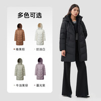 千仞岗 650+蓬松长款女士羽绒服连帽保暖  全码可选