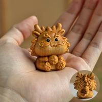 木易 十二生肖崖柏木雕鼠牛兔虎马龙鸡猴猪羊狗蛇手把件生肖摆件挂件 生肖龙-崖柏木雕摆件