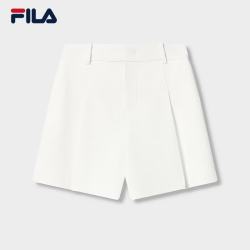 FILA 官方女士梭织短裤2026夏新款简约裤子基础休闲裤三分裤 标准白-WT M 165/66A/M