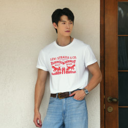 Levi's 情侣同款 100%棉美式双马印花圆领短袖T恤 多色可选 004IT-0000
