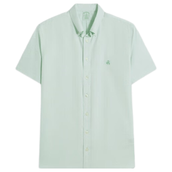 Brooks Brothers BrooksBrothers男士美式牛津纺扣结领短袖休闲衬衫 4007-浅绿色