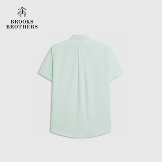 布克兄弟BrooksBrothers男士美式牛津纺扣结领短袖休闲衬衫 4007-浅绿色