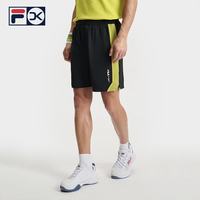 FILA 官方男士针织五分裤2025夏季新款网球运动拼色宽松短裤 硫磺泉-MT XL 180/88A/XL