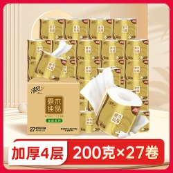 清风 原木纯品金装系列 有芯卷纸