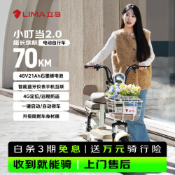 立马电动车 65KM续航 电动自行车  奶酪白 锂电池 13Ah 48V