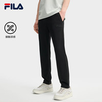 FILA 官方男装针织长裤2025秋季新款时尚休闲基础凉感直口裤 正黑色-BK L 175/84A/L