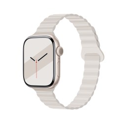 iSeriseWatch 适用苹果s11手表新款小蛮腰iwatch10硅胶磁吸表带s9/8/7夏透气运动细款拼色高级磁吸女ultra腕带