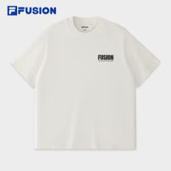 FILA FUSION斐乐潮牌情侣款针织短袖衫2025夏新款休闲宽松T恤