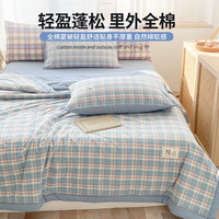 无印良品 A类全棉夏凉被 新疆棉花 220*240cm 印象兰