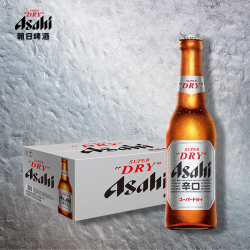 asahi 朝日超爽啤酒 330ml*24瓶 瓶装国产啤酒 整箱批发 京东快递 330mL 24瓶