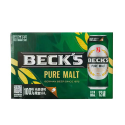 贝克 Budweiser/百威 全麦酿造 啤酒  1x500x12ml 听装 500ml