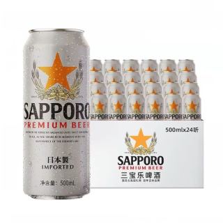 淘金币171.5元、今日必买：SAPPORO 三宝乐 拉格啤酒 500ml*24听