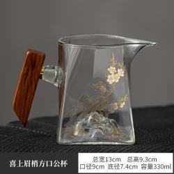 灵沐 玻璃不烫手喜上眉梢方口公杯