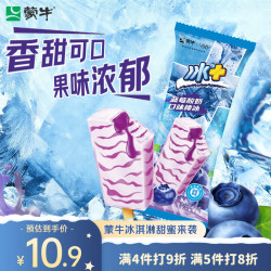 蒙牛 冰+蓝莓酸奶口味棒冰70g*6支（蒙牛冰+雪泥75g*6支组合）