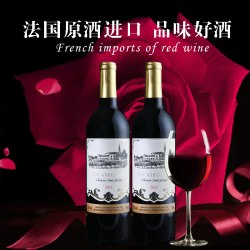 圣乔治庄园 法国原酒进口红酒干红葡萄酒整箱礼盒装双支送礼果酒女士酒