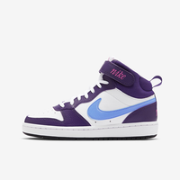 NIKE 女鞋秋新款COURT大童运动鞋黑白中帮休闲板鞋CD7782-106