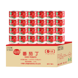 屯河 中粮新疆内蒙番茄丁西红柿块轻食低脂番茄罐头 203g*24罐