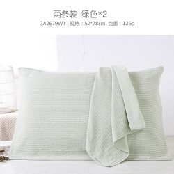 金号 KING SHORE 金号 GA2879T-2 纯棉多层纱布枕巾 2条装 绿+绿