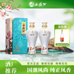 西凤酒 国花瓷10凤香型纯粮白酒2瓶礼盒装52度500ML