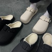 WEIXU 男士秋冬加绒勃肯情侣棉拖鞋女士新款百搭休闲包头加绒棉鞋