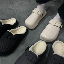 WEIXU 男士秋冬加绒勃肯情侣棉拖鞋女士新款百搭休闲包头加绒棉鞋