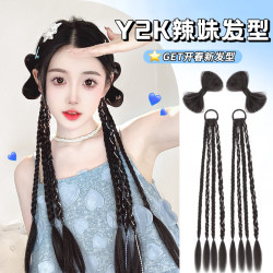 假发女款辫子马尾蝴蝶结拳击辫麻花辫甜酷假发拳击辫
