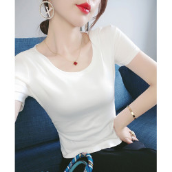夏季短袖t恤洋气女款白色显瘦2026薄款新款黑色紧身上衣短款体恤