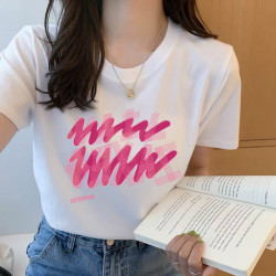 渐变色波浪纹新疆棉短袖T恤男女