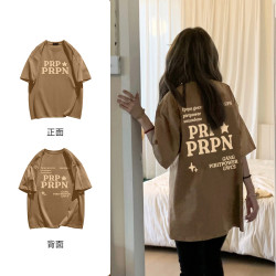 PRPN夏季新款美式潮牌短袖T恤设计感小众百搭休闲学生上衣#N156