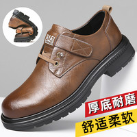 休闲皮鞋英伦四季通用大码厚底耐磨透气防滑休闲鞋舒适鞋子正装