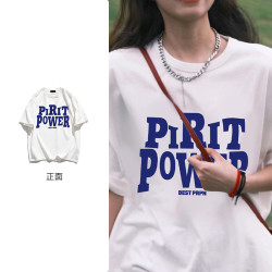 PRPN夏季新款潮牌纯棉短袖t恤设计感小众情侣装宽松圆领上衣#N146