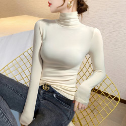 洋气白色高领打底衫衣服女修身黑色新款内搭大码巨显瘦上衣上衣