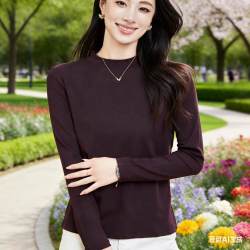 品质小立领打底衫9585春秋出行洋气衣服休闲柔软舒适亲肤透气长袖