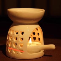 普云 小号陶瓷香薰炉（爱心）配蜡烛托（无蜡烛）