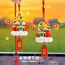 屋本 小财神爷汽车挂件 车内装饰用品卡通创意车载挂件 后视镜吊饰公仔