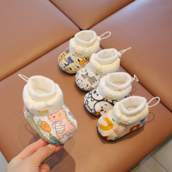 婴儿春季棉鞋软底宝宝鞋袜保暖新生儿鞋子防掉0-1岁12月