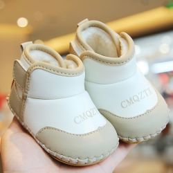 冬季新生男女婴儿鞋0-6-12个月宝宝可爱棉鞋加绒软底保暖学步鞋