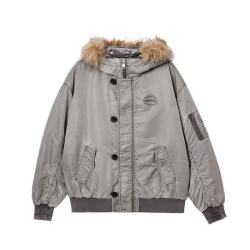杰克琼斯 杰克·琼斯（JACK&JONES）男装棉服棉衣连帽宽松设计双门襟字母印花百搭225409035