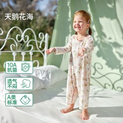欧孕 儿童睡衣夏季薄款连体