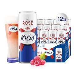 1664凯旋 桃红白啤酒 310ml*12 纤体罐 覆盆子柑橘风味