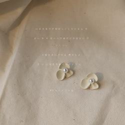 花饰庄园 仙奶白色耳钉ins珍珠花朵简约925银针耳环女感耳饰 1646
