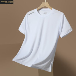 JEANSWEST OUTDOOR 冰丝短袖t恤圆领青少年速干男士半袖上衣款 白色 M 体重80-100斤
