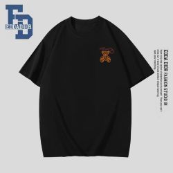CD（服饰类别）CD黑色短袖T恤男女宽松印花上衣情侣装夏季6.13-18