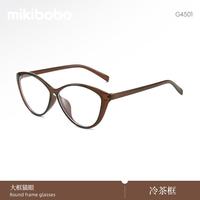 mikibobo 近视眼镜配镜韩系猫眼素颜镜 复古大猫框  标准度数  G4501冷茶框 双眼近视300度