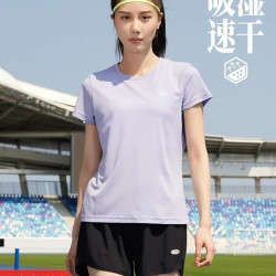 361° 361运动t恤女2026夏季瑜伽健身跑步服女士短袖透气宽松速干衣
