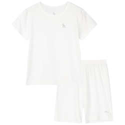 哈吉斯 儿童凉爽家居服套装 本白