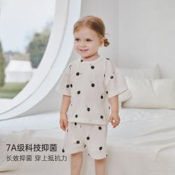 巴厘小猪 儿童短袖分体睡衣套装 墨樱散序