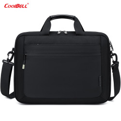 coolbell COOL BELL商务防摔防水笔记本手提电脑包简约单肩斜挎简约15.6寸电脑包 黑色2129