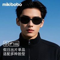 mikibobo 摩登猫眼偏光太阳镜 开车防紫外线UV400防晒  男女同款小框墨镜 C4032-黑框灰片